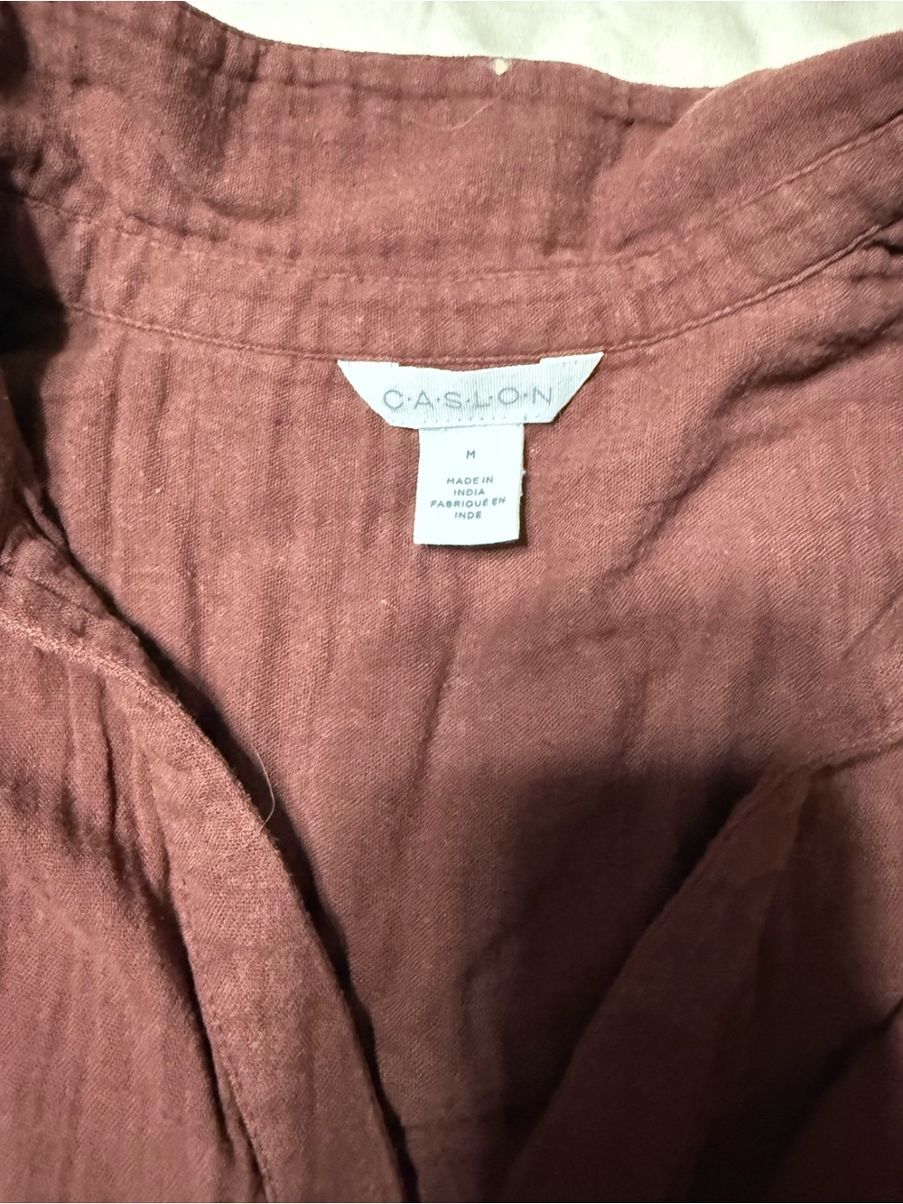 Caslon Button-Front Tie-Waist Maxi Dress - Burgundy - Picture 4 of 8